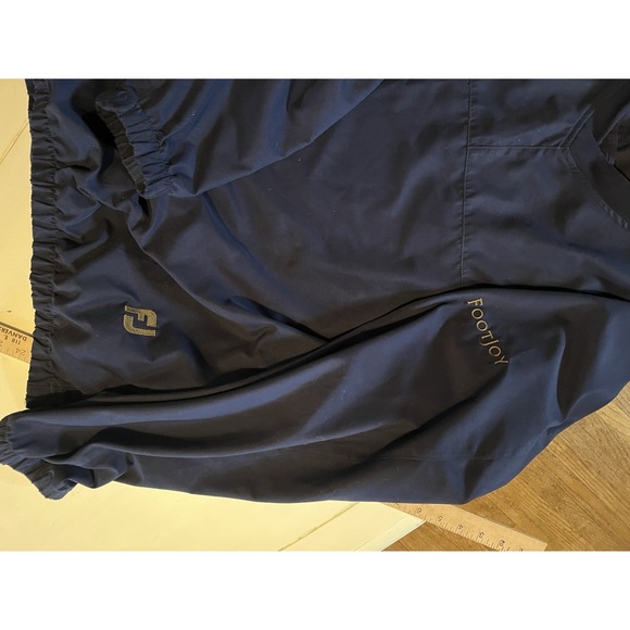 Footjoy Navy Windbreaker V-Neck Lightweight Pullover Golf Rain Jacket Mens L - Picture 4 of 7